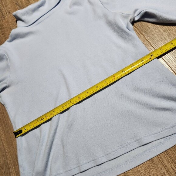 Vintage 90s soft baby blue cotton turtleneck sweater - Picture 10 of 13